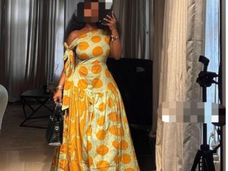 Robe femme asymétrique en tissu wax