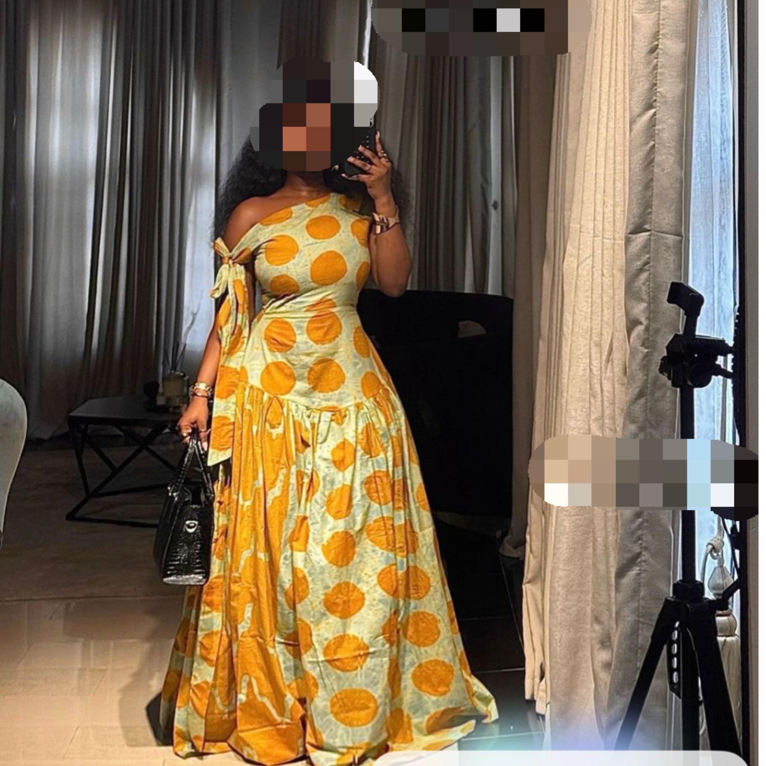 Robe femme asymétrique en tissu wax